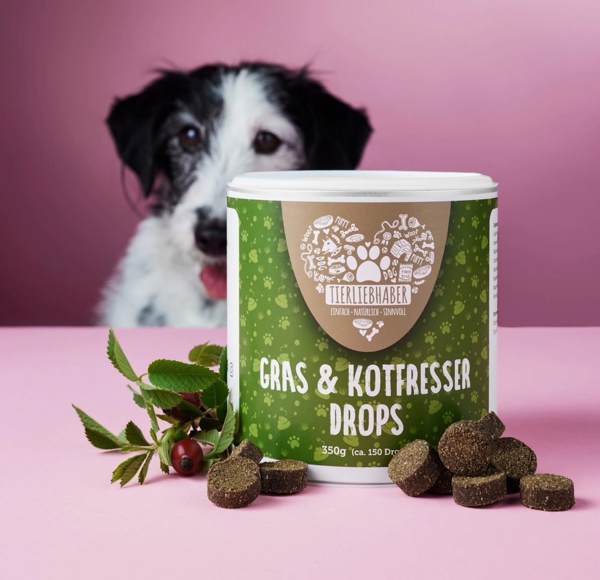 HealthyDog Tierliebhaber Gras & Kotfresser Drops