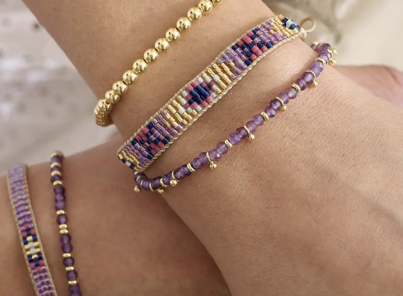 HealthyDog Boho Betty Freundschaftsperlenarmband "lila"