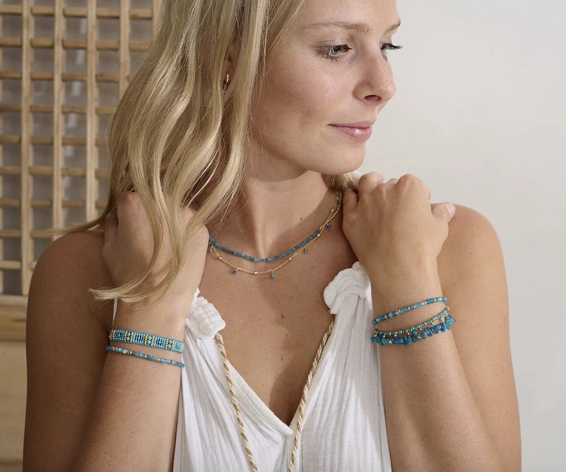 HealthyDog Boho Betty "Laguna" Apatit - & Goldarmband Set