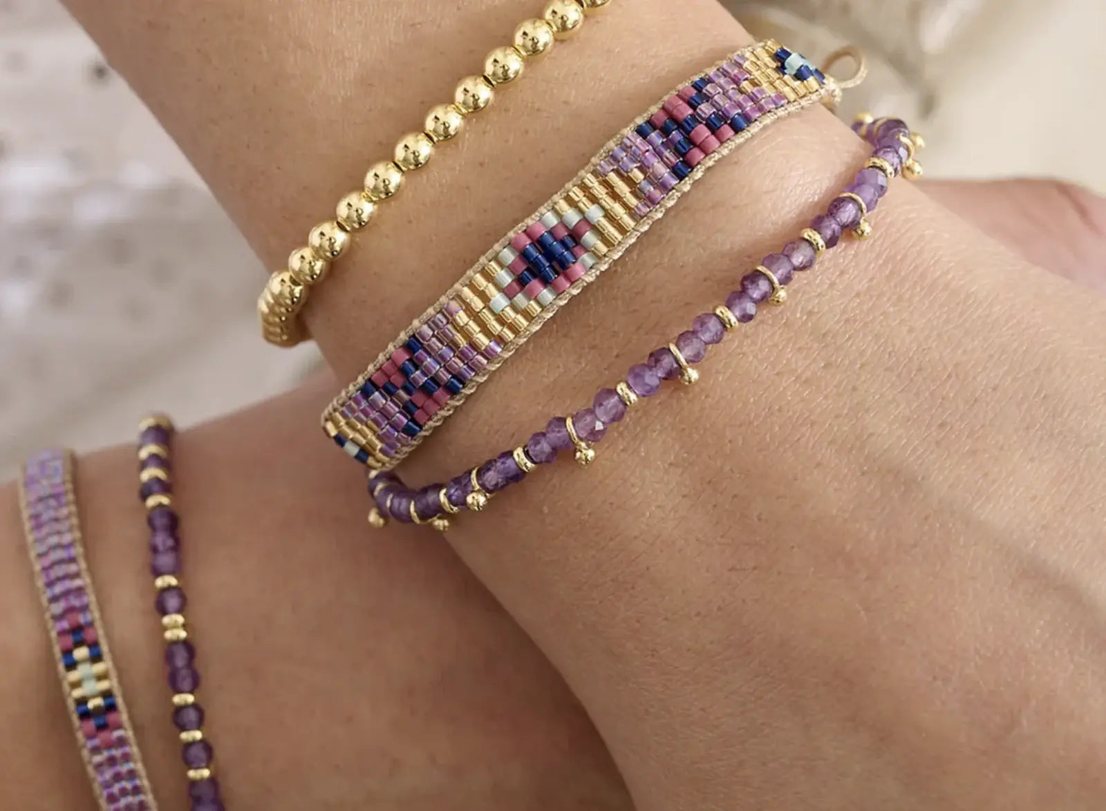 HealthyDog Boho Betty Freundschaftsperlenarmband "lila"