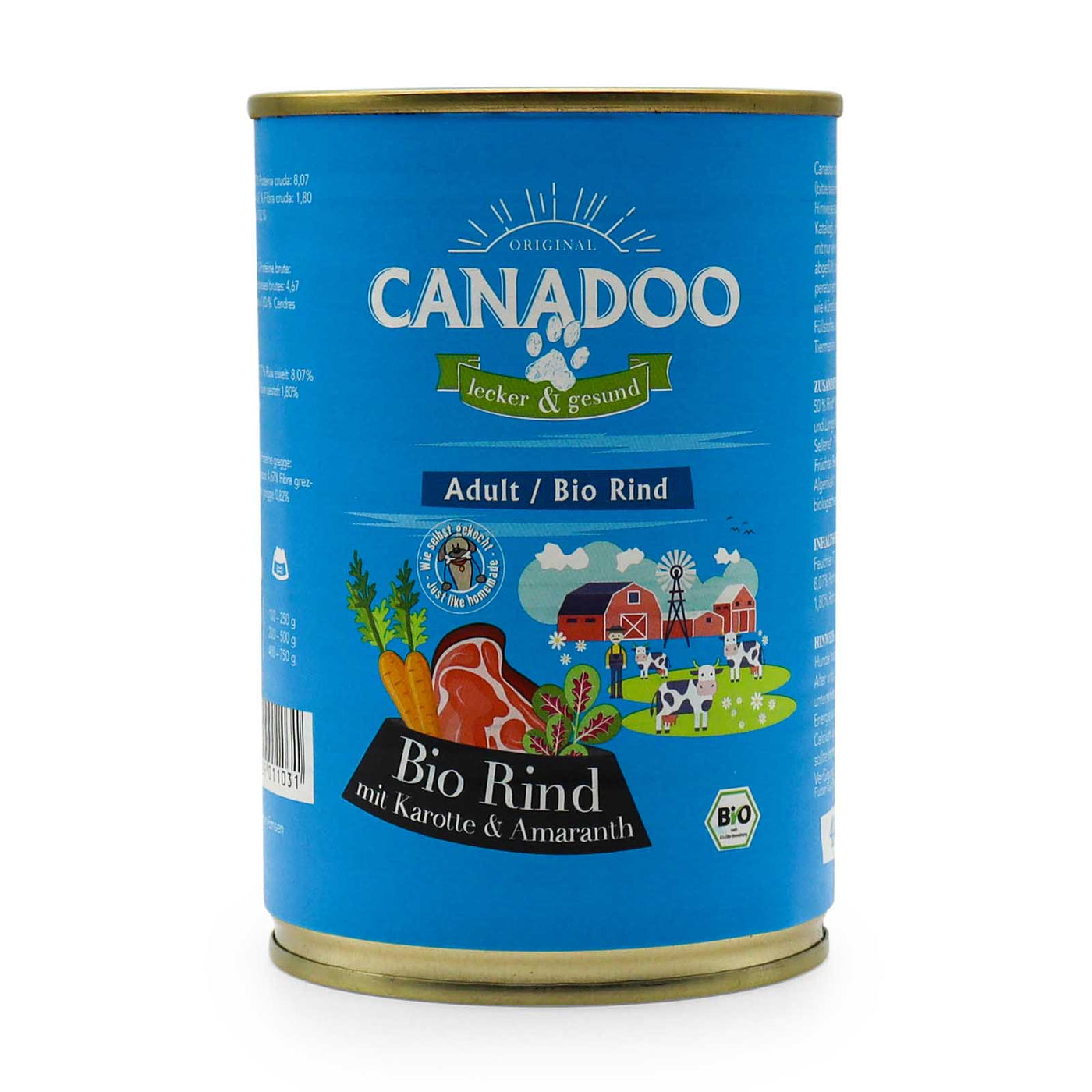 HealthyDog Canadoo Adult Nassfutter Bio Rind mit Karotte & Amaranth