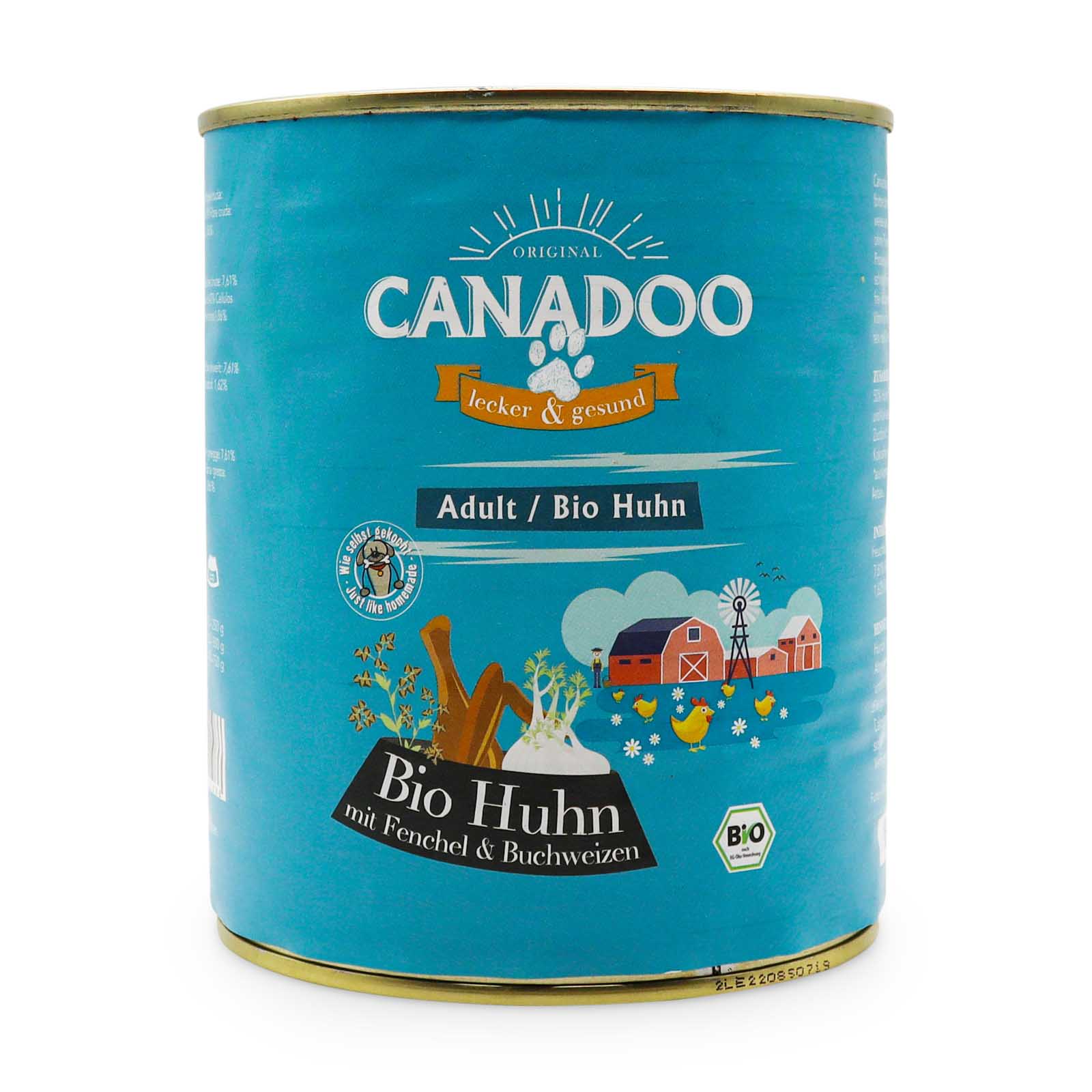 HealthyDog Canadoo Adult Nassfutter Bio Huhn mit Fenchel & Buchweizen