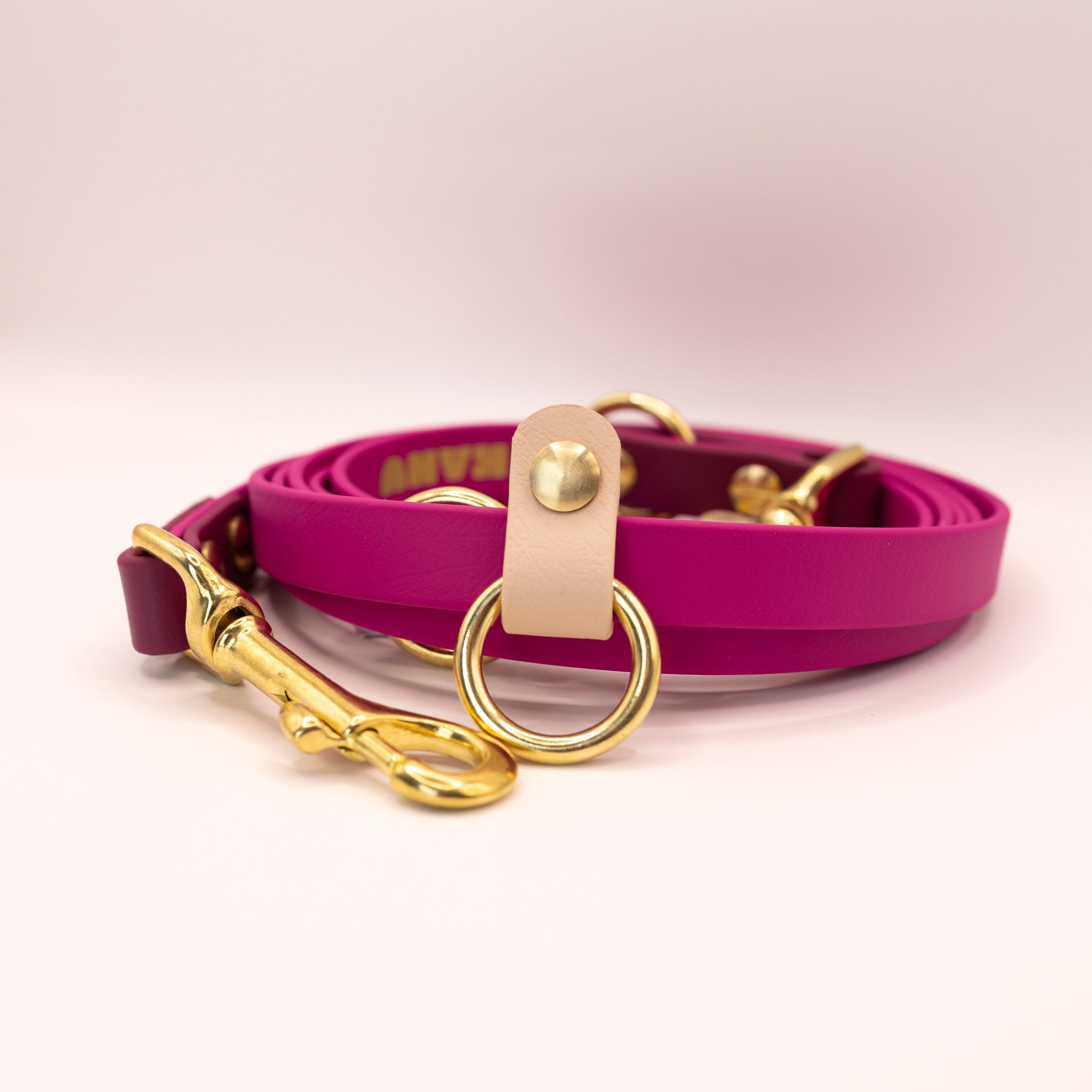 HealthyDog x KAHU verstellbare Führleine Biothane "berry"
