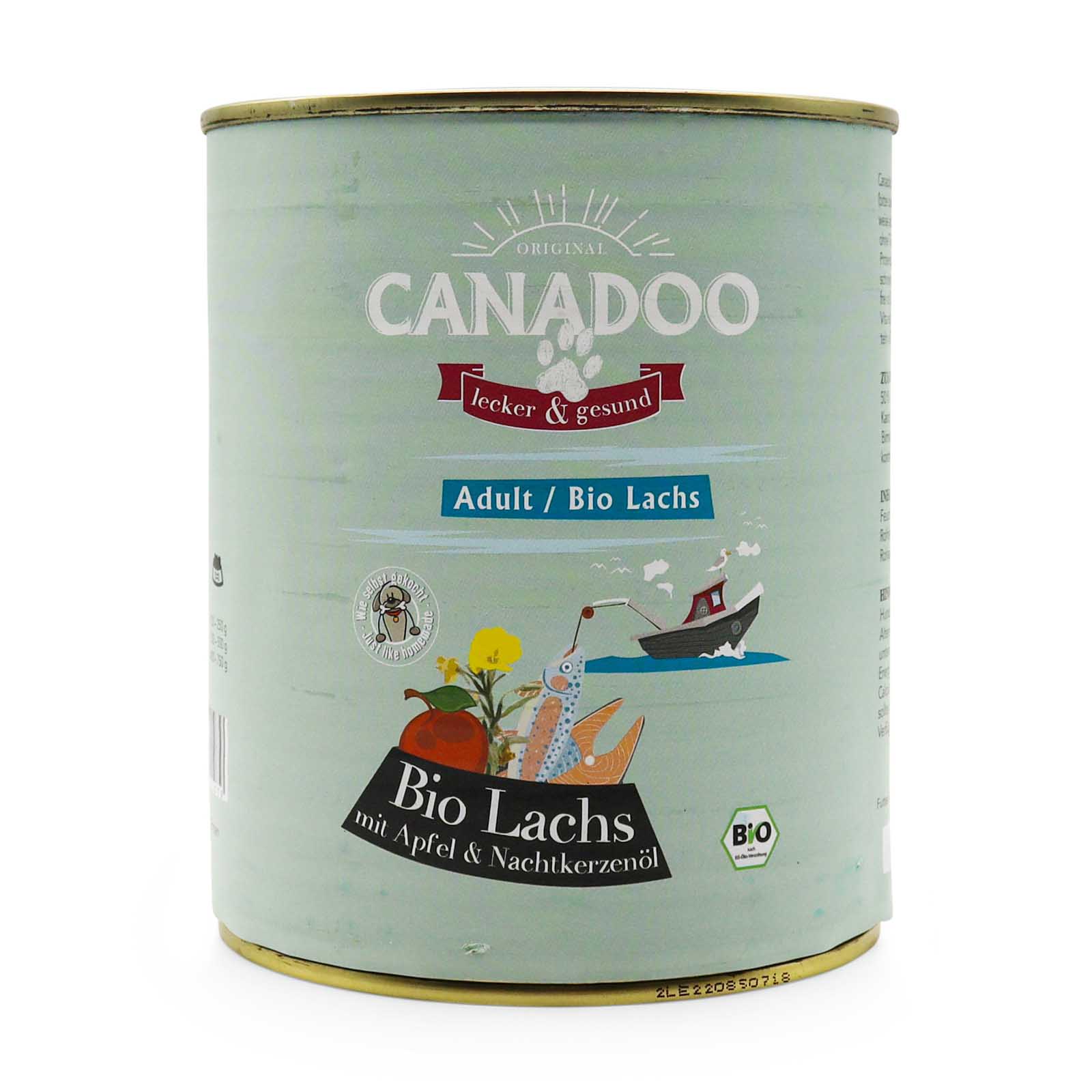 HealthyDog Canadoo Adult Nassfutter Bio Lachs mit Apfel & Nachtkerzenöl