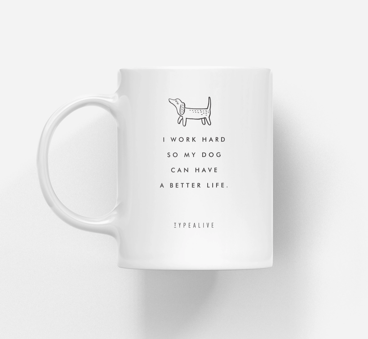 HealthyDog typealive Tasse "Work Hard"