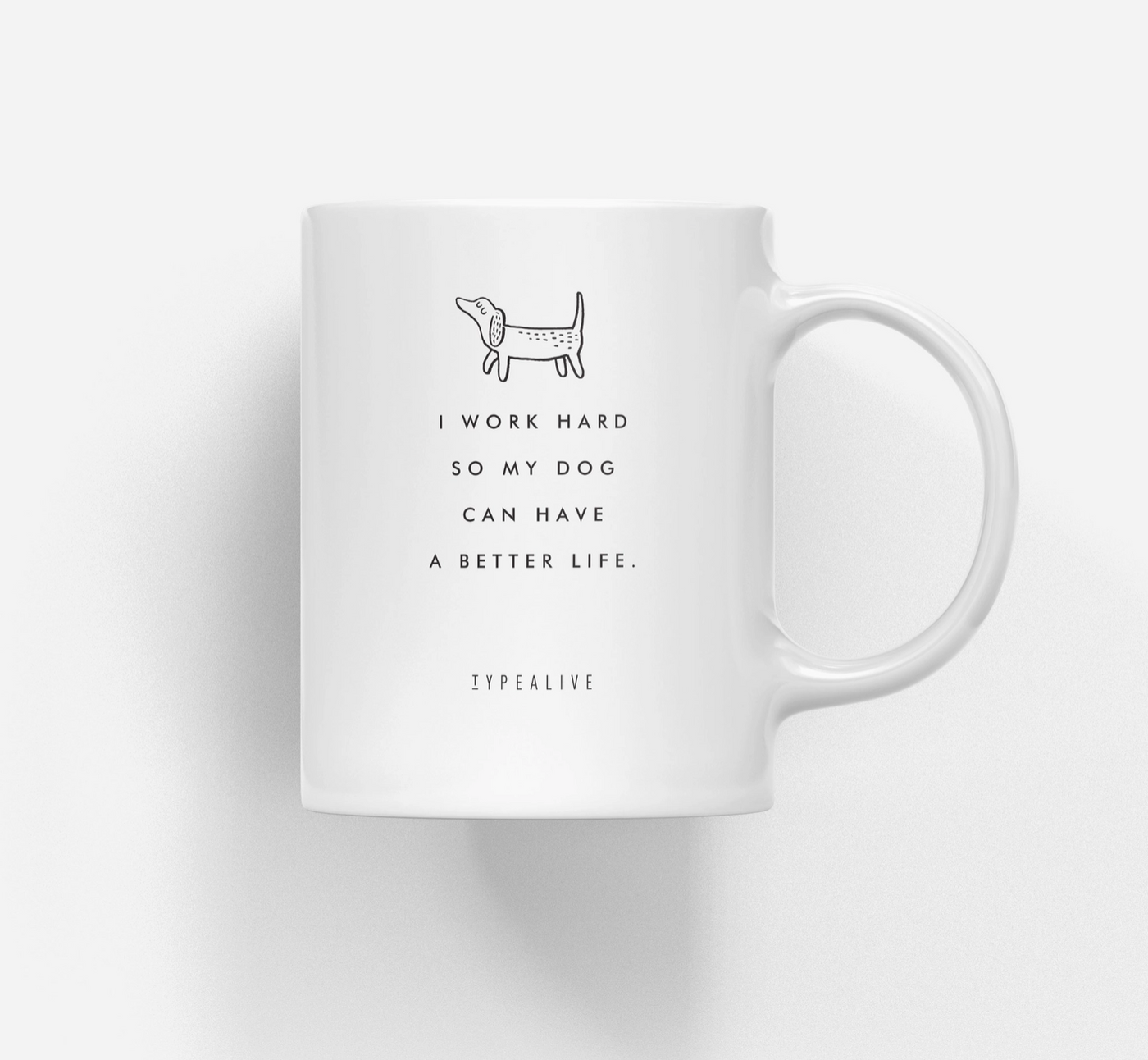 HealthyDog typealive Tasse "Work Hard"
