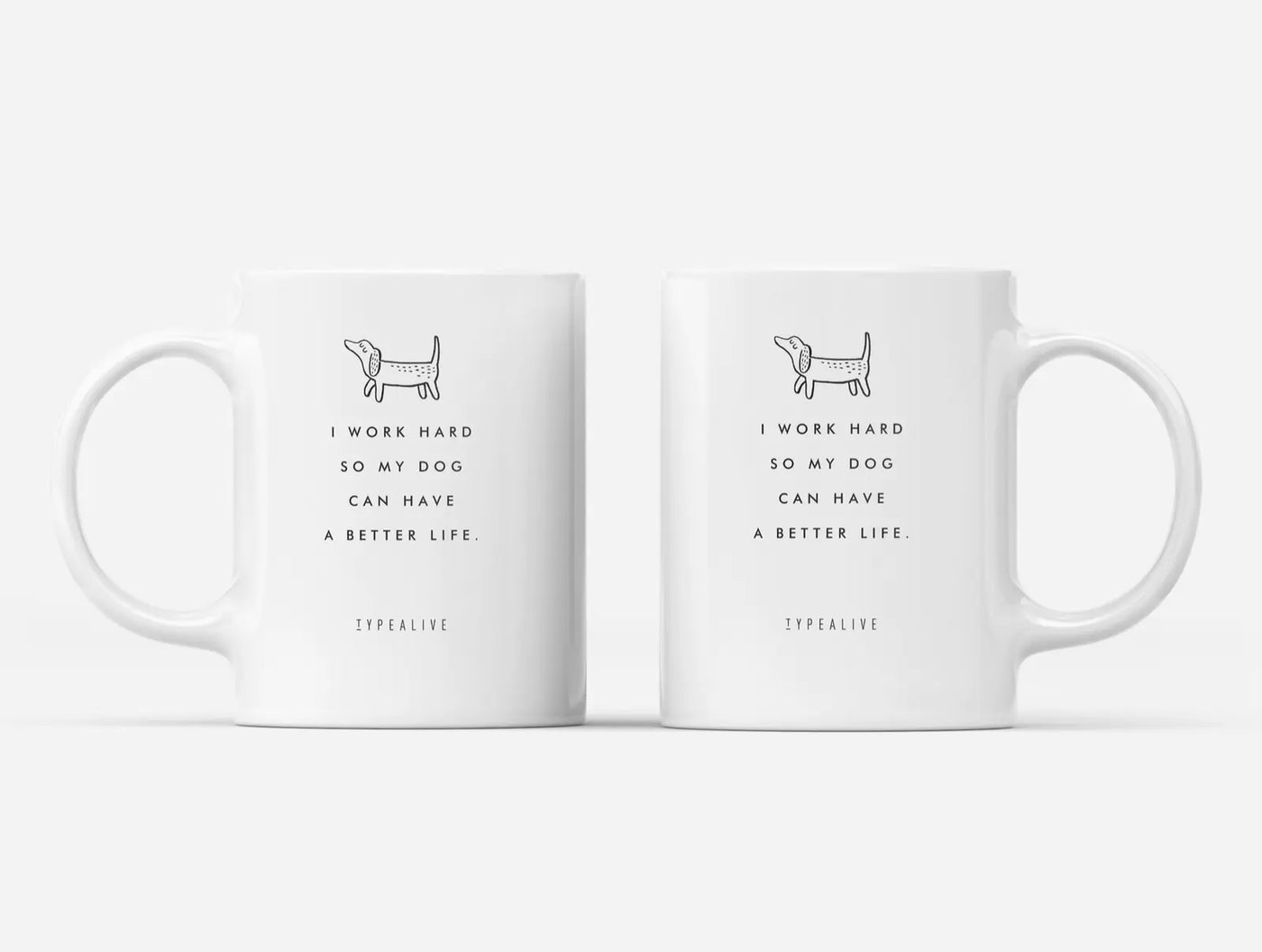 HealthyDog typealive Tasse "Work Hard"