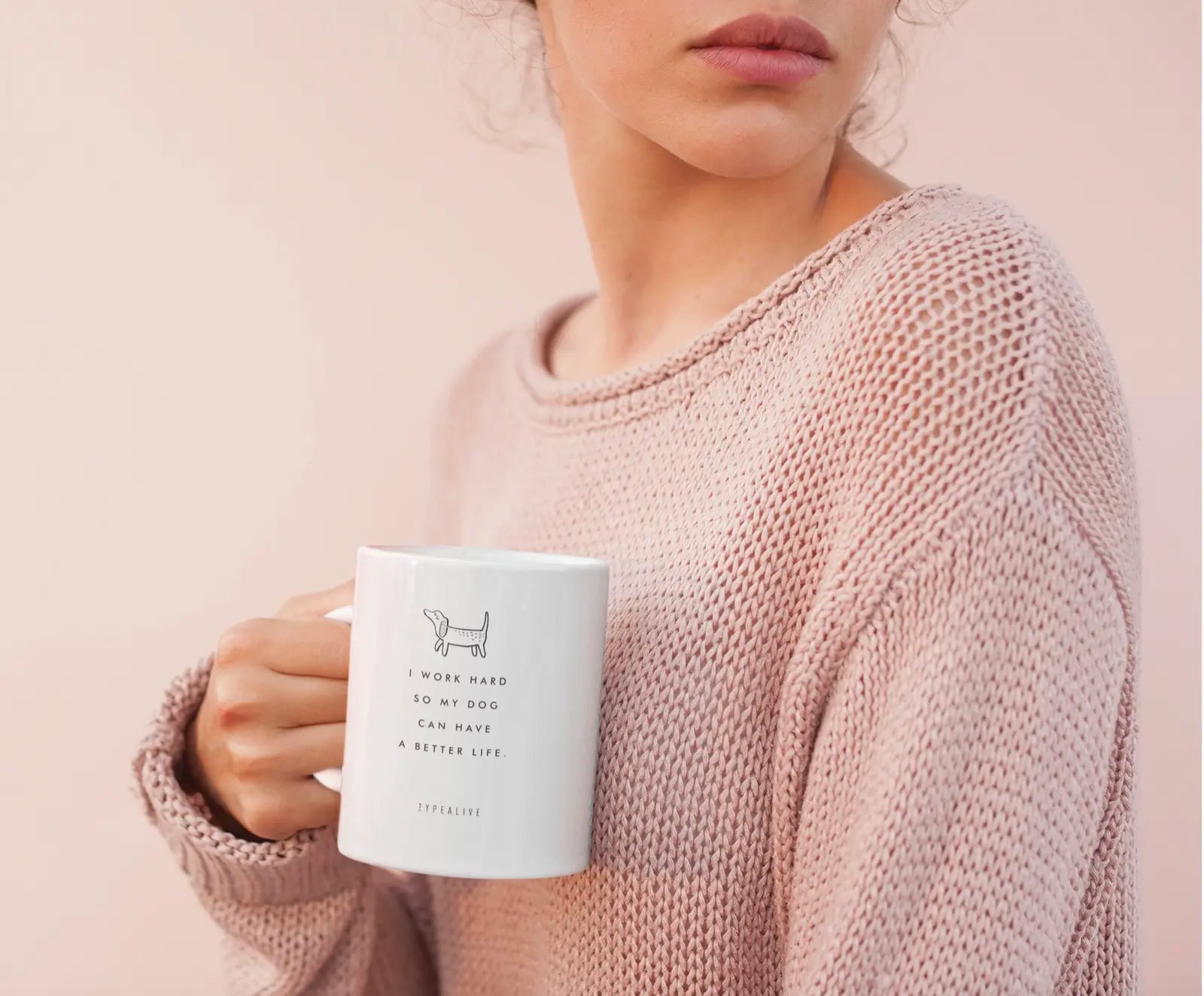 HealthyDog typealive Tasse "Work Hard"