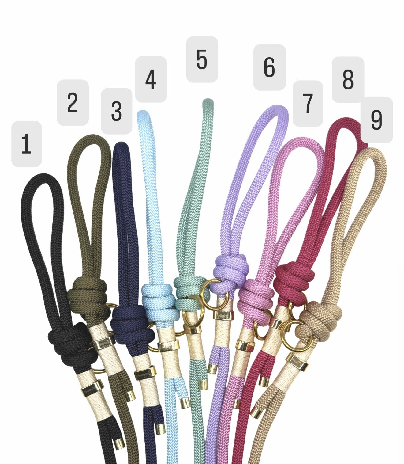 HealthyDog Paracord Hundeleine "Élégance" 9 verschiedene Farben