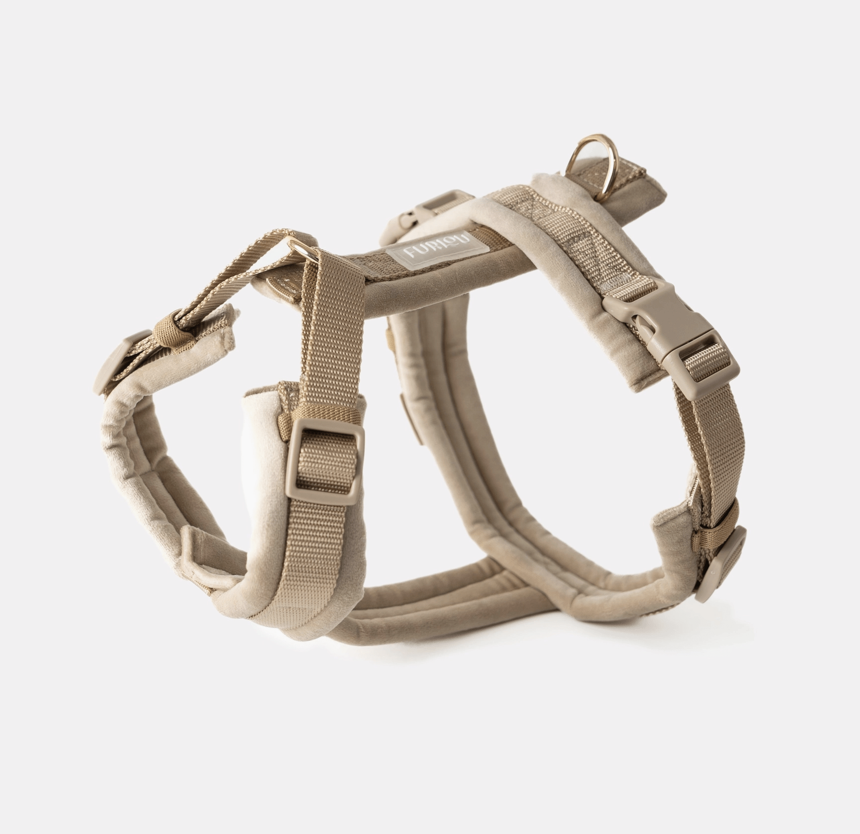 Furlou Y-Hundegeschirr Samt "sand"