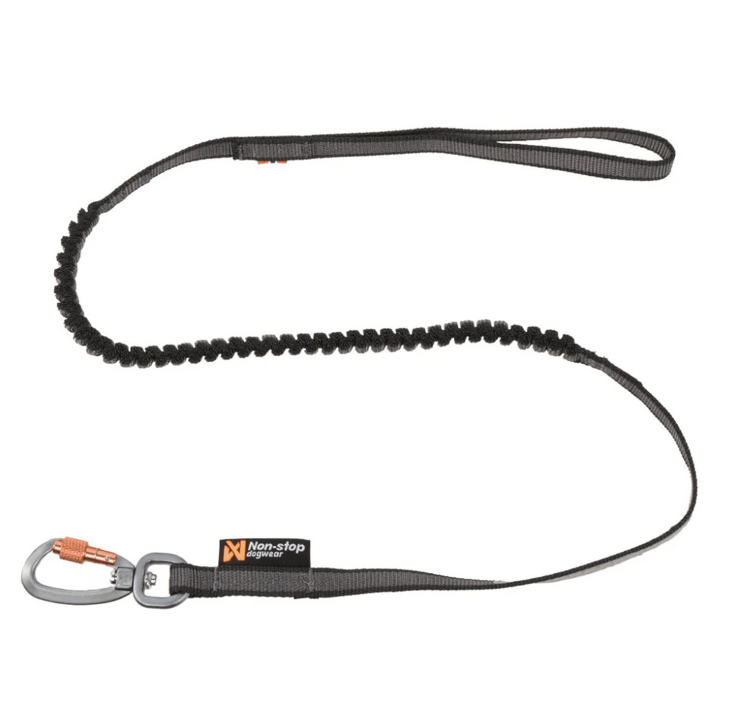 Non-stop dogwear Touring bungee leash "black/grey"