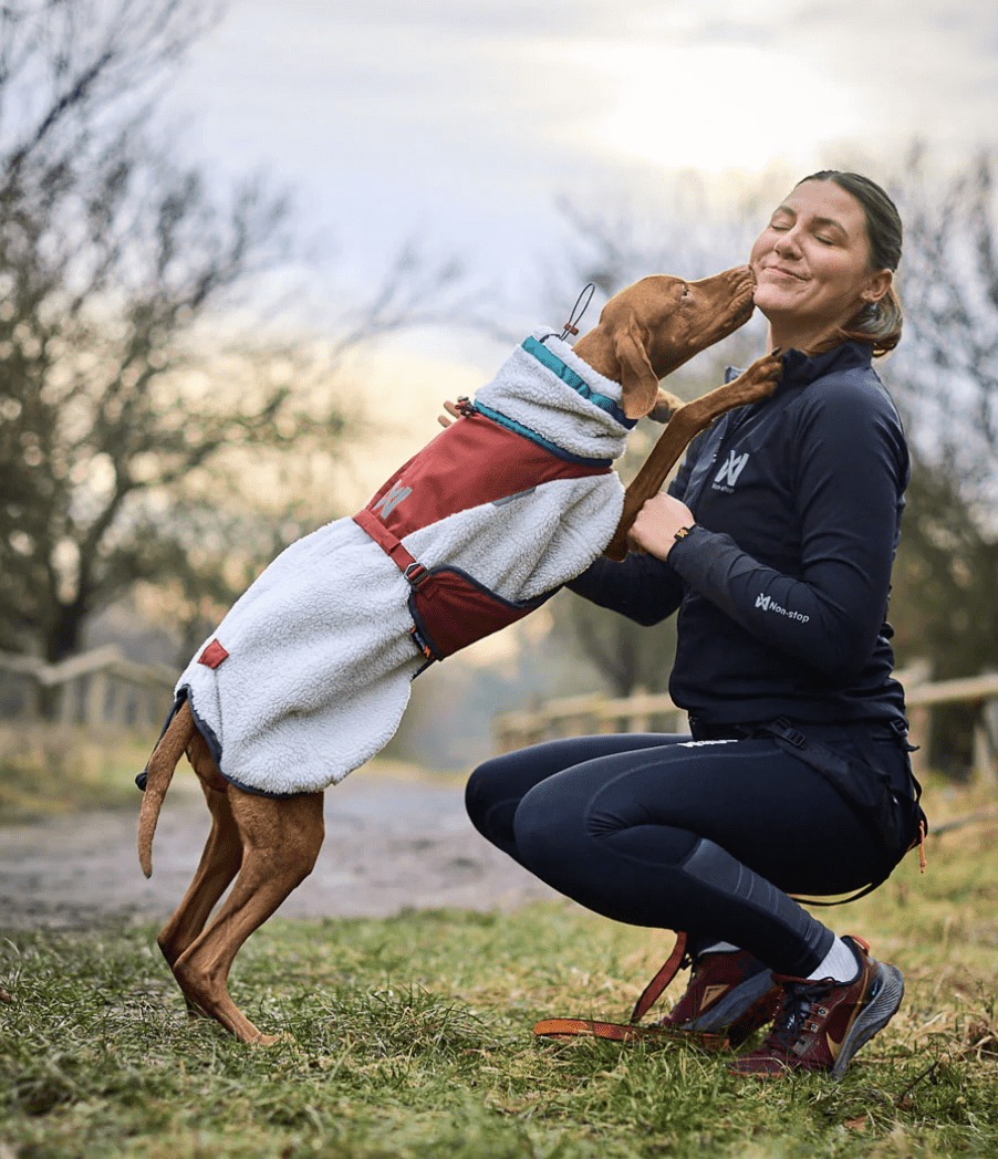 Non-stop dogwear Trekking fleece jacket "grey/wine/teal"