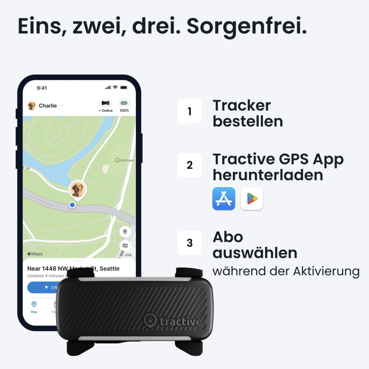 Tractive Dog6 GPS Tracker "schwarz"