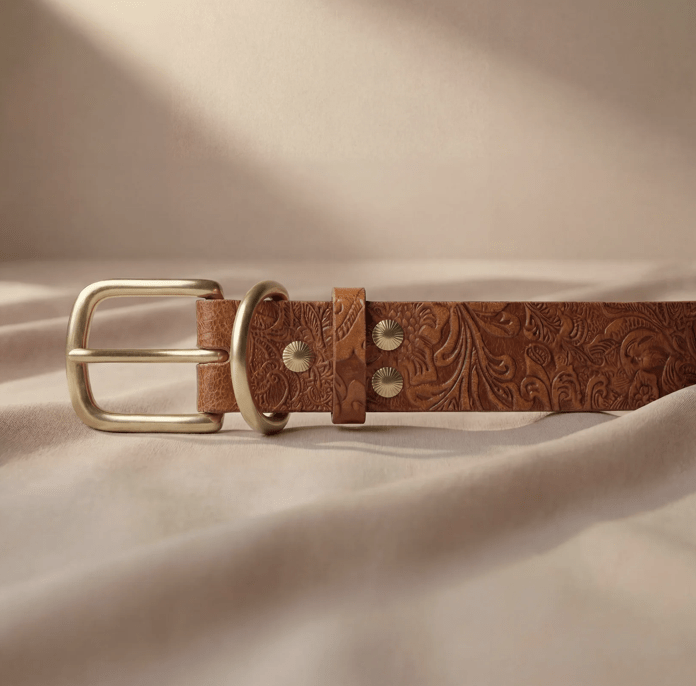 Doggy with Style Lederhalsband Floralis "Cognac"