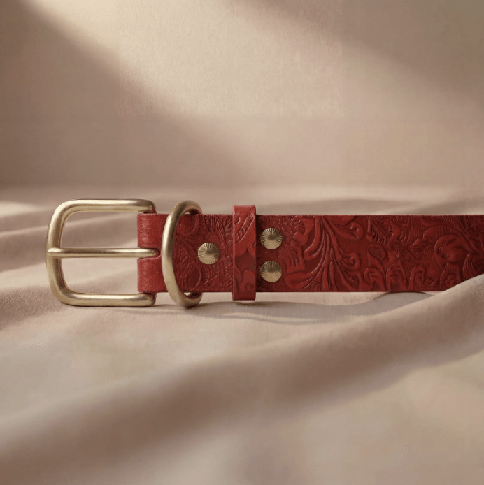 Doggy with Style Lederhalsband Floralis "Rot"