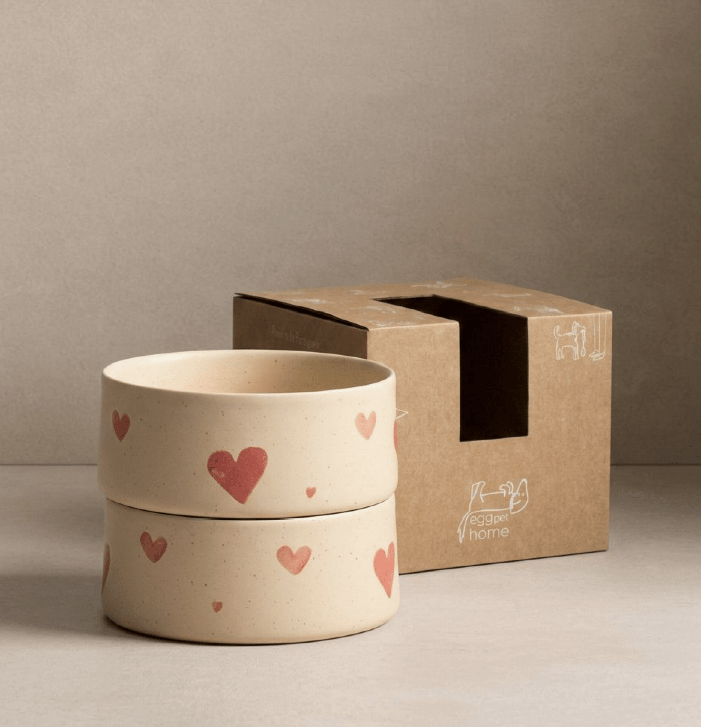 Egg Back Home Hundenapf "Herzen" 2er Set