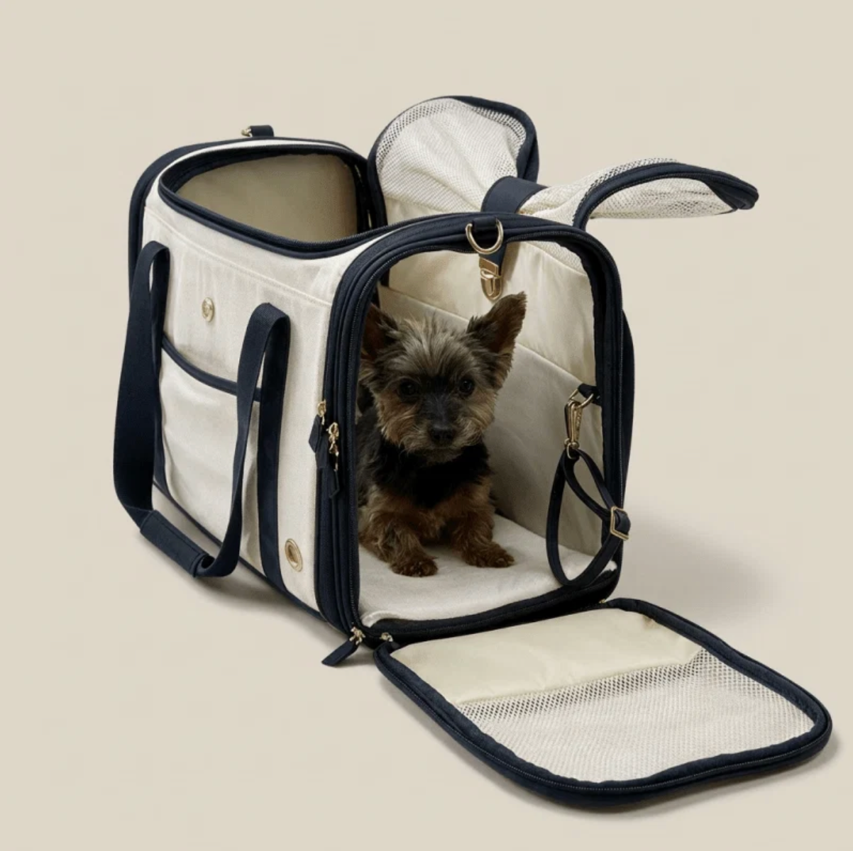 Jacky's place Hundetragetasche "Weiss/Blau"