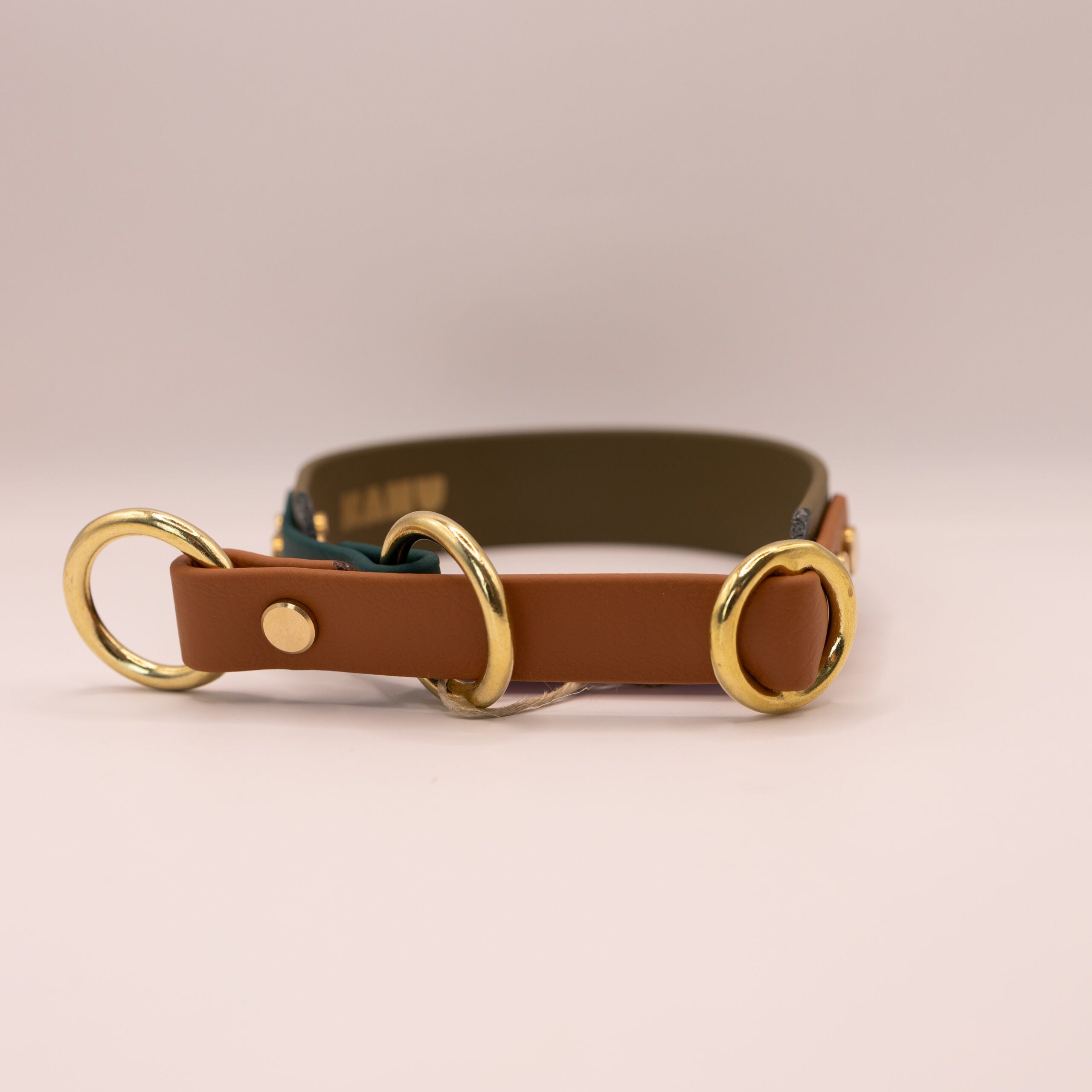 HealthyDog x KAHU Zugstopp Halsband Biothane "oliv/braun"