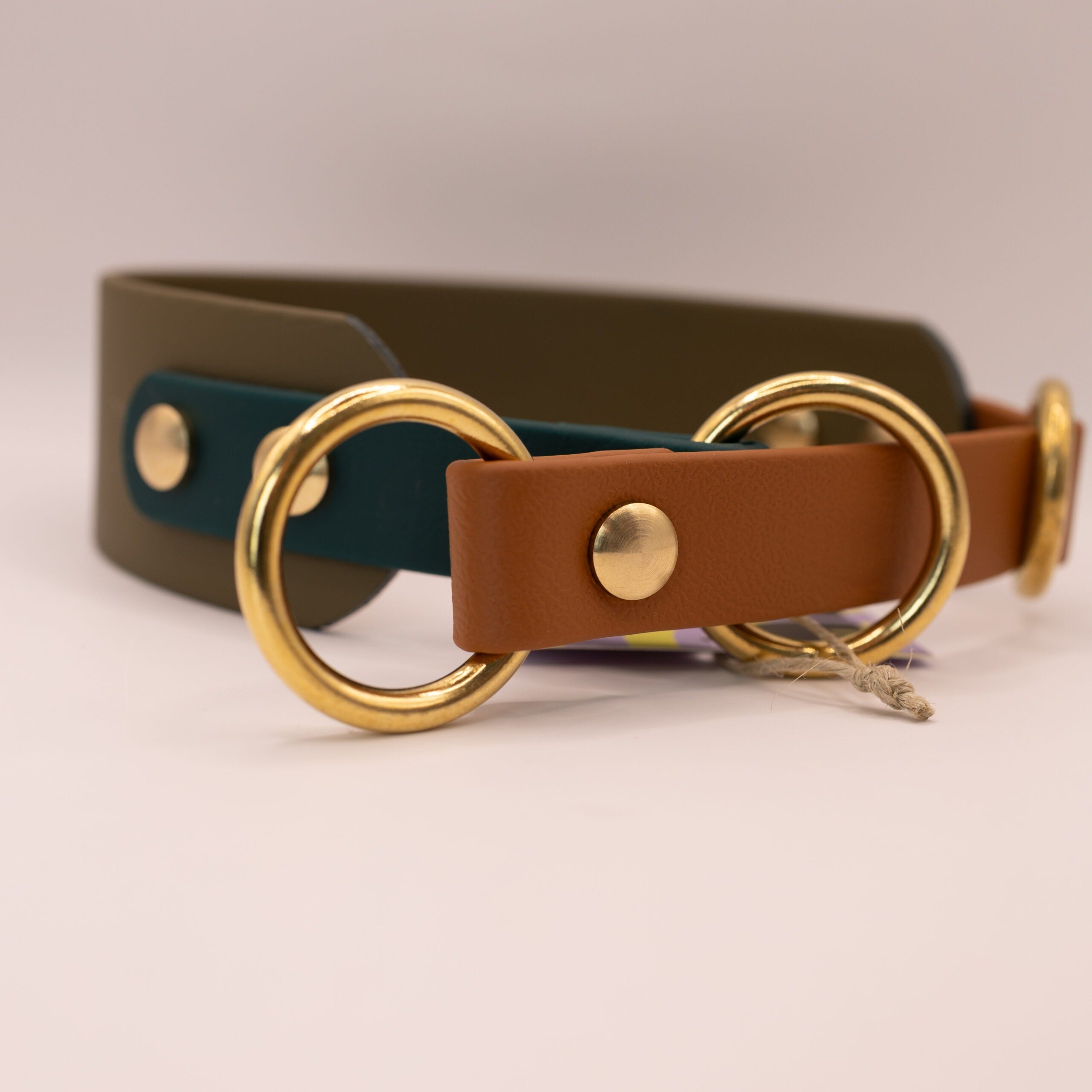 HealthyDog x KAHU Zugstopp Halsband Biothane "oliv/braun"