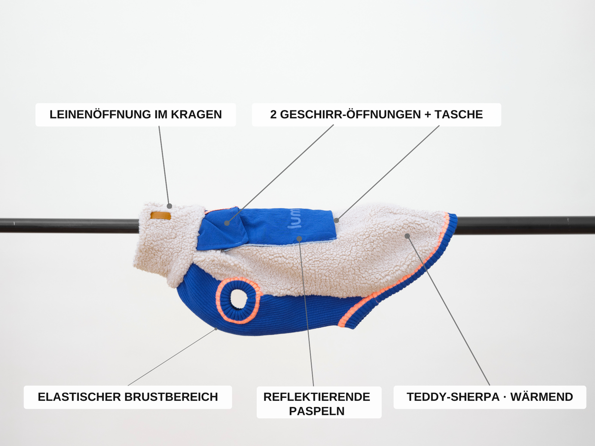 lumiies® Hundepullover warm aus Teddy-Sherpa-Fleece "2 verschiedene Farben"