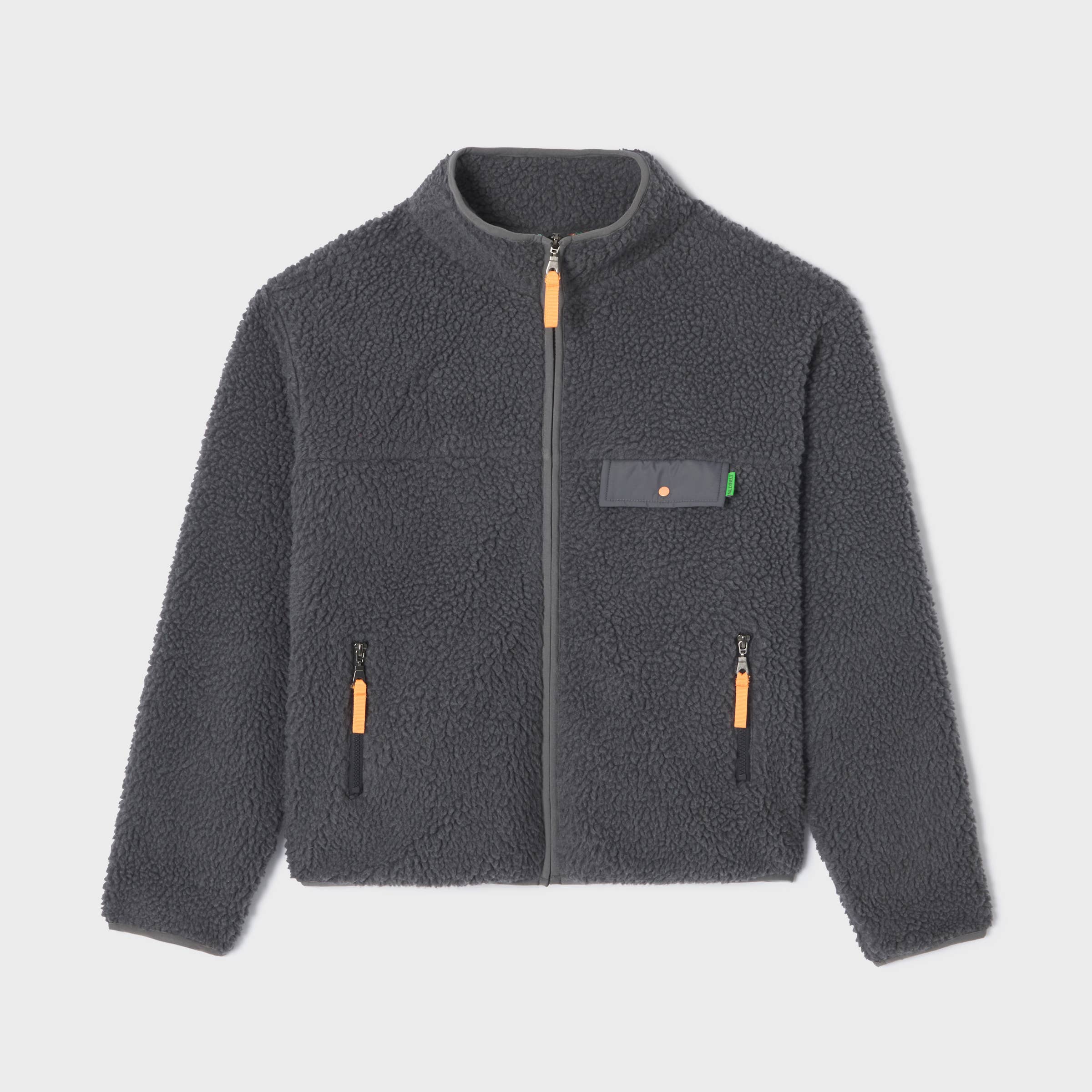 BILLYBELT Damenjacke aus Sherpa mit Reissverschluss und langen Ärmeln "grau"