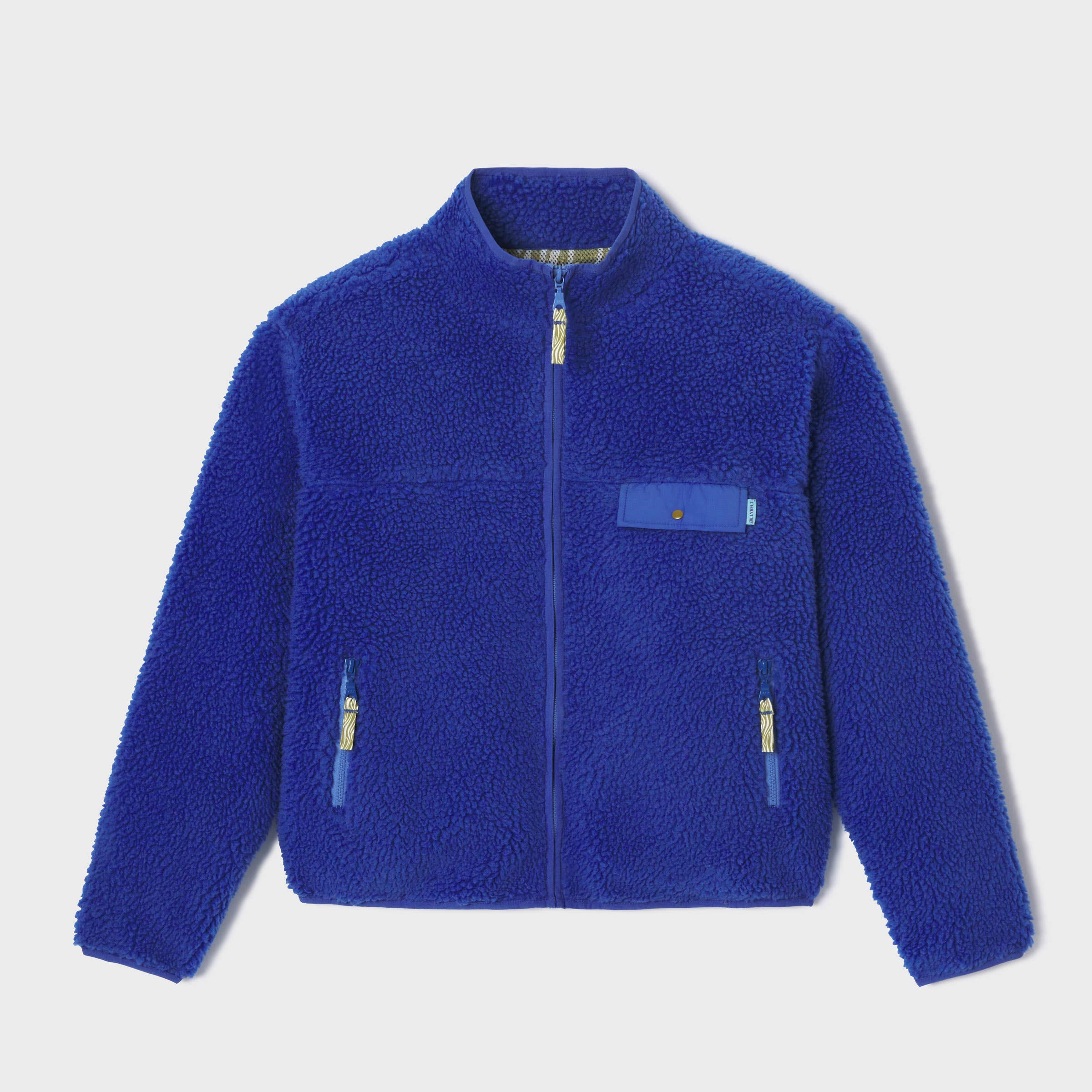 BILLYBELT Damenjacke aus Sherpa mit Reissverschluss und langen Ärmeln "blau"