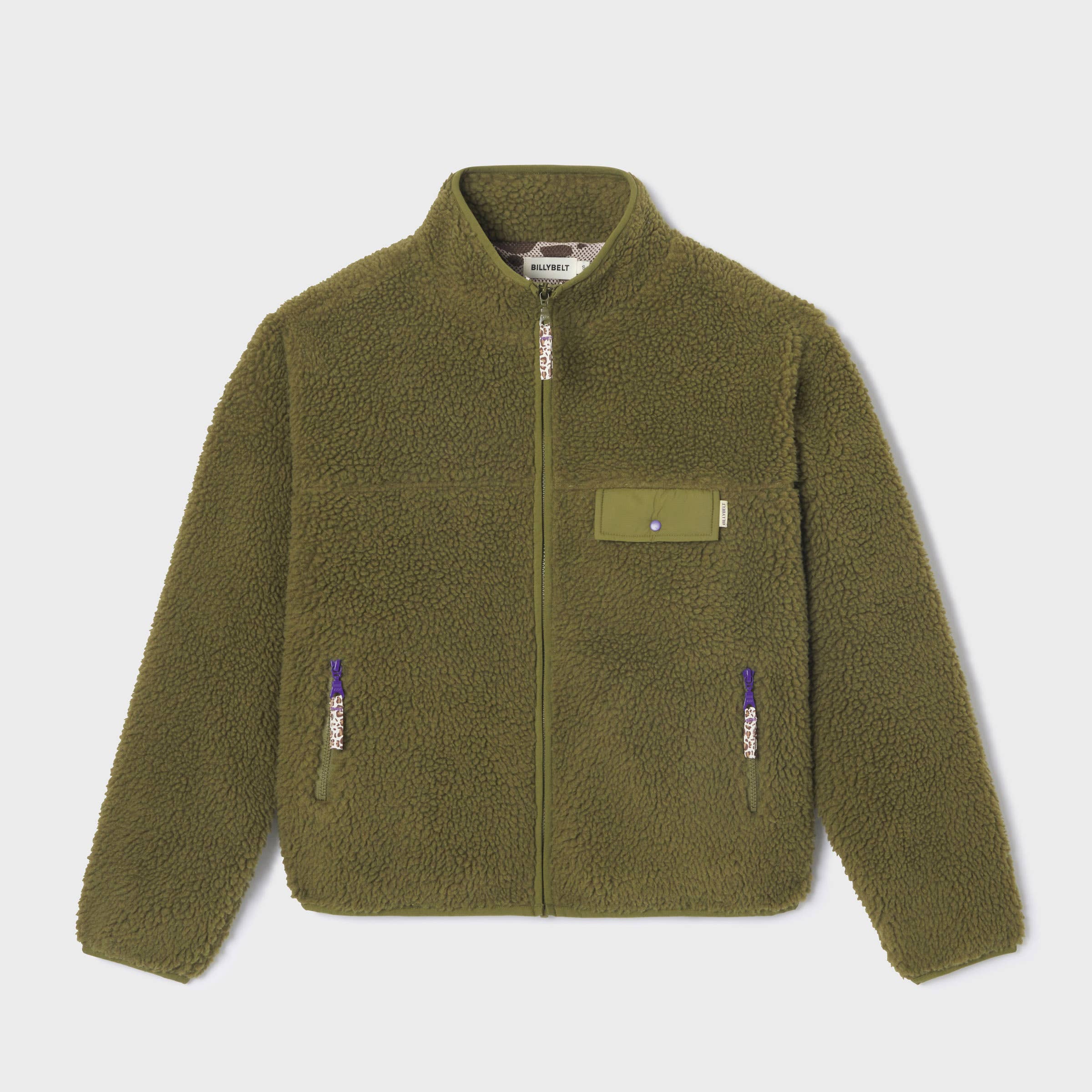 BILLYBELT Damenjacke aus Sherpa mit Reissverschluss und langen Ärmeln "oliv"