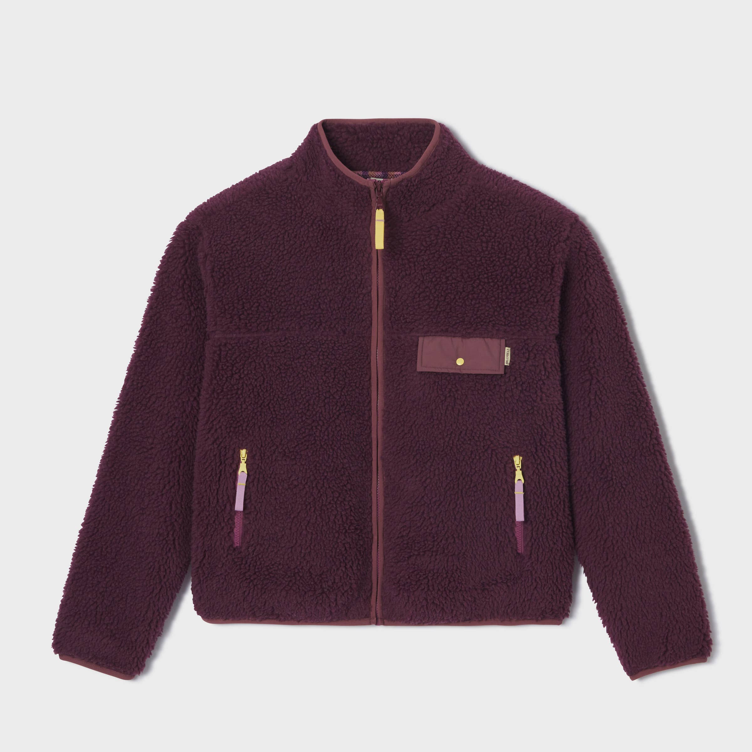 BILLYBELT Damenjacke aus Sherpa mit Reissverschluss und langen Ärmeln "pflaume"