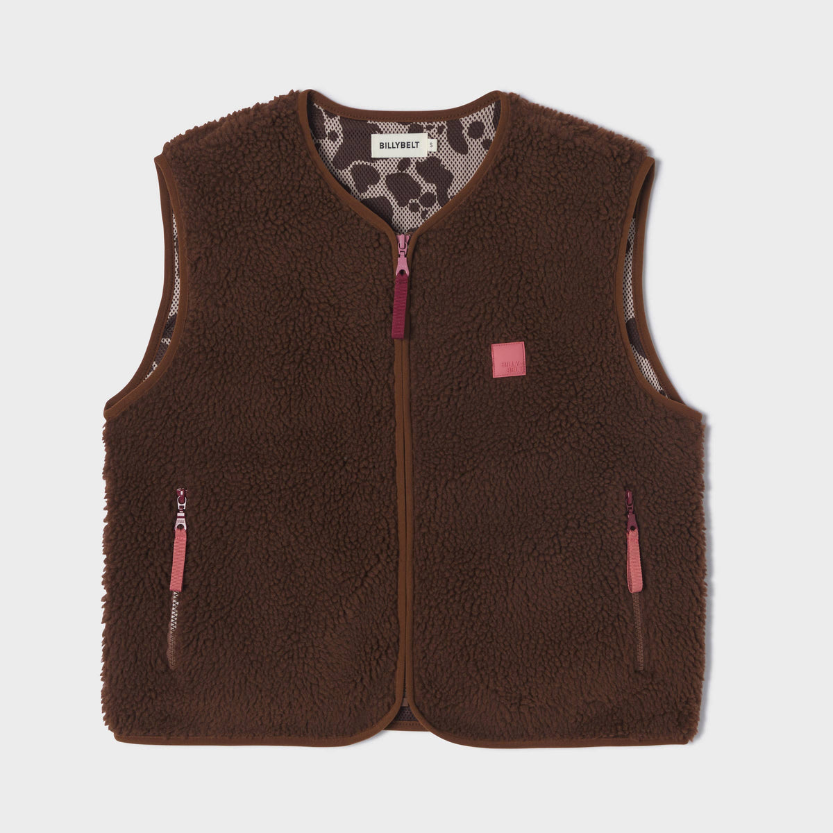 BILLYBELT Damenweste aus Sherpa mit Reissverschluss "braun"