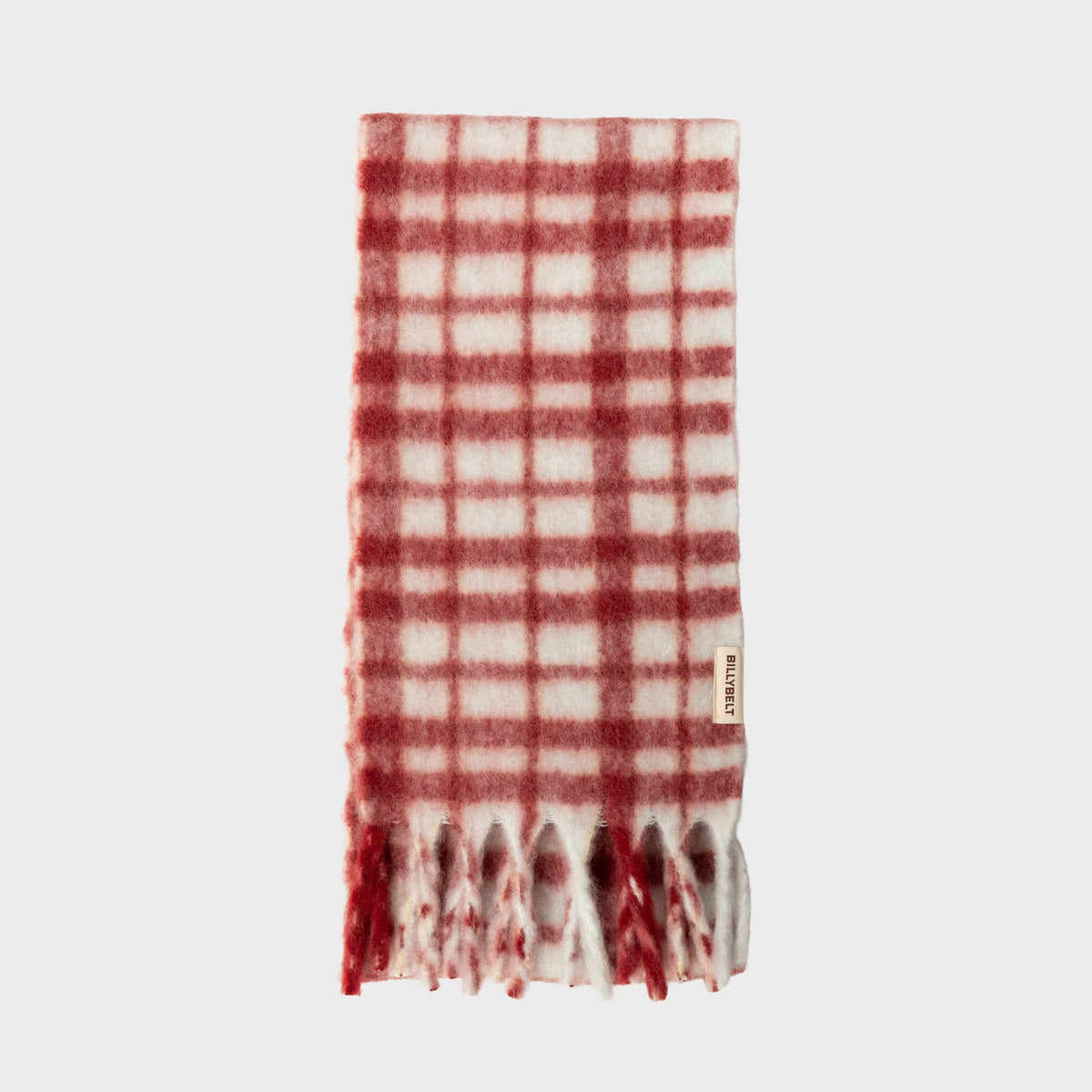 BILLYBELT Feiner Schal aus Mischwolle "Bordeaux & Ecru"