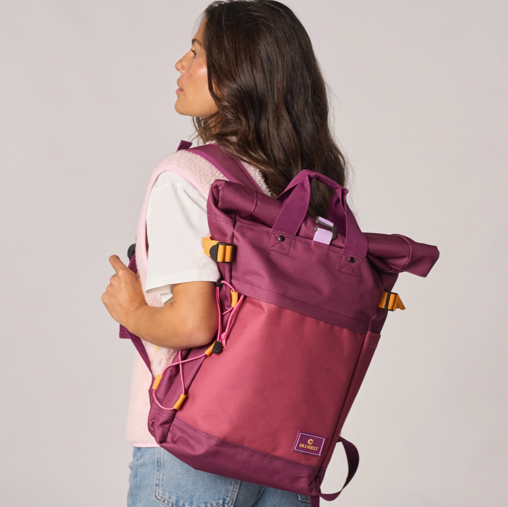 BILLYBELT Rolltop-Rucksack aus 100 % recyceltem Polyester