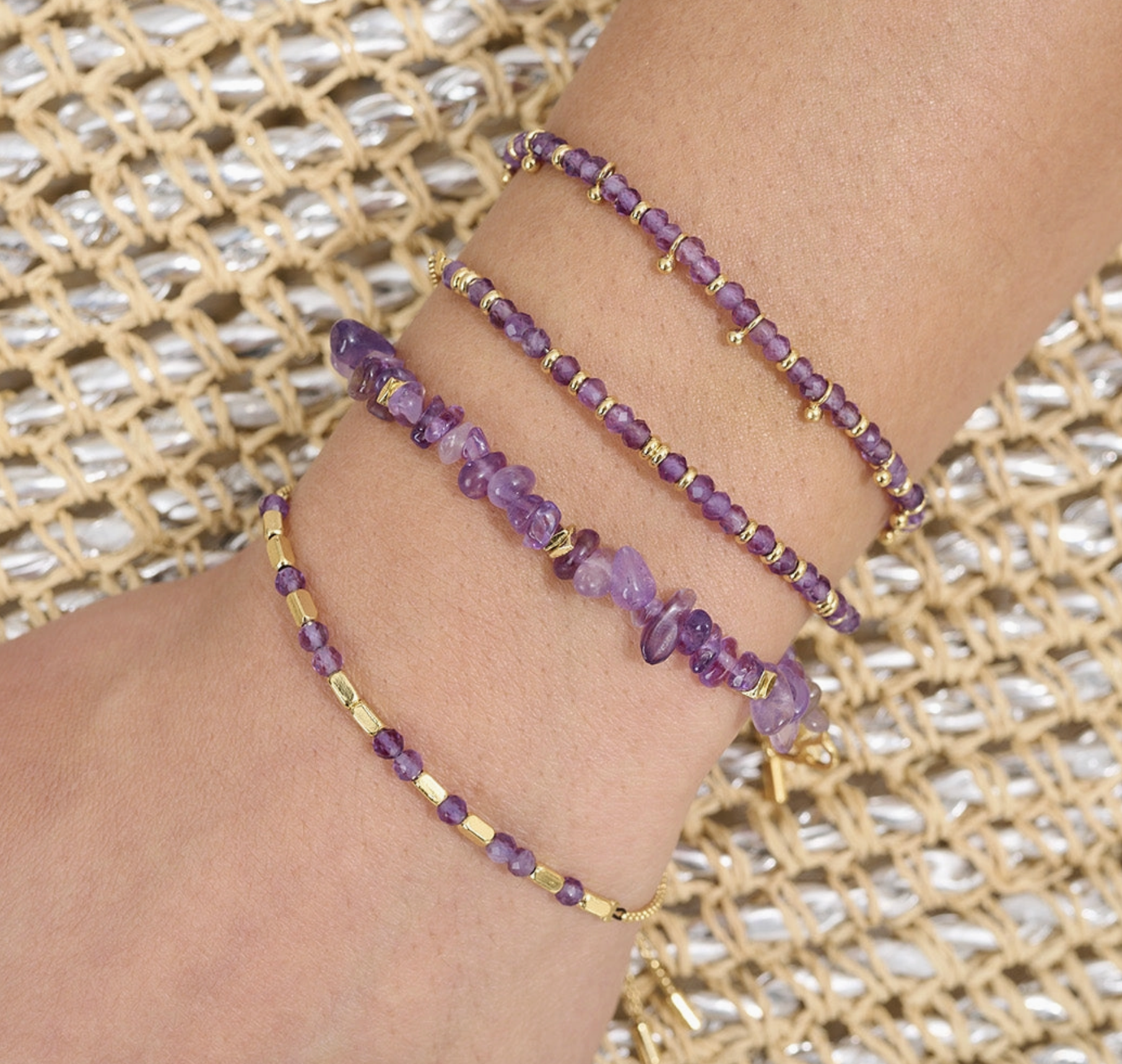 Boho Betty Amethyst Kristallarmband