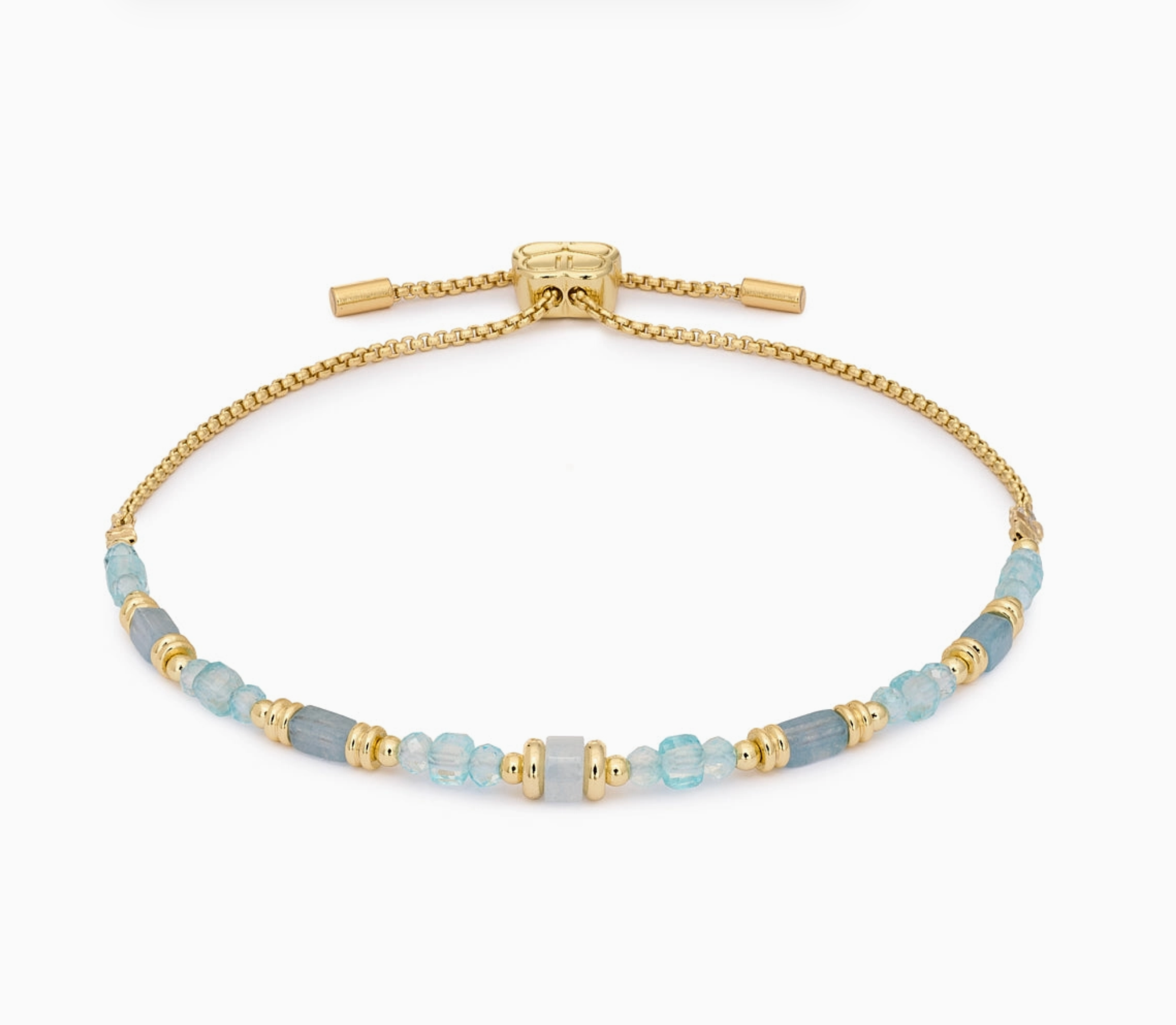 Boho Betty Blautopas- und Gold-Freundschaftsarmband