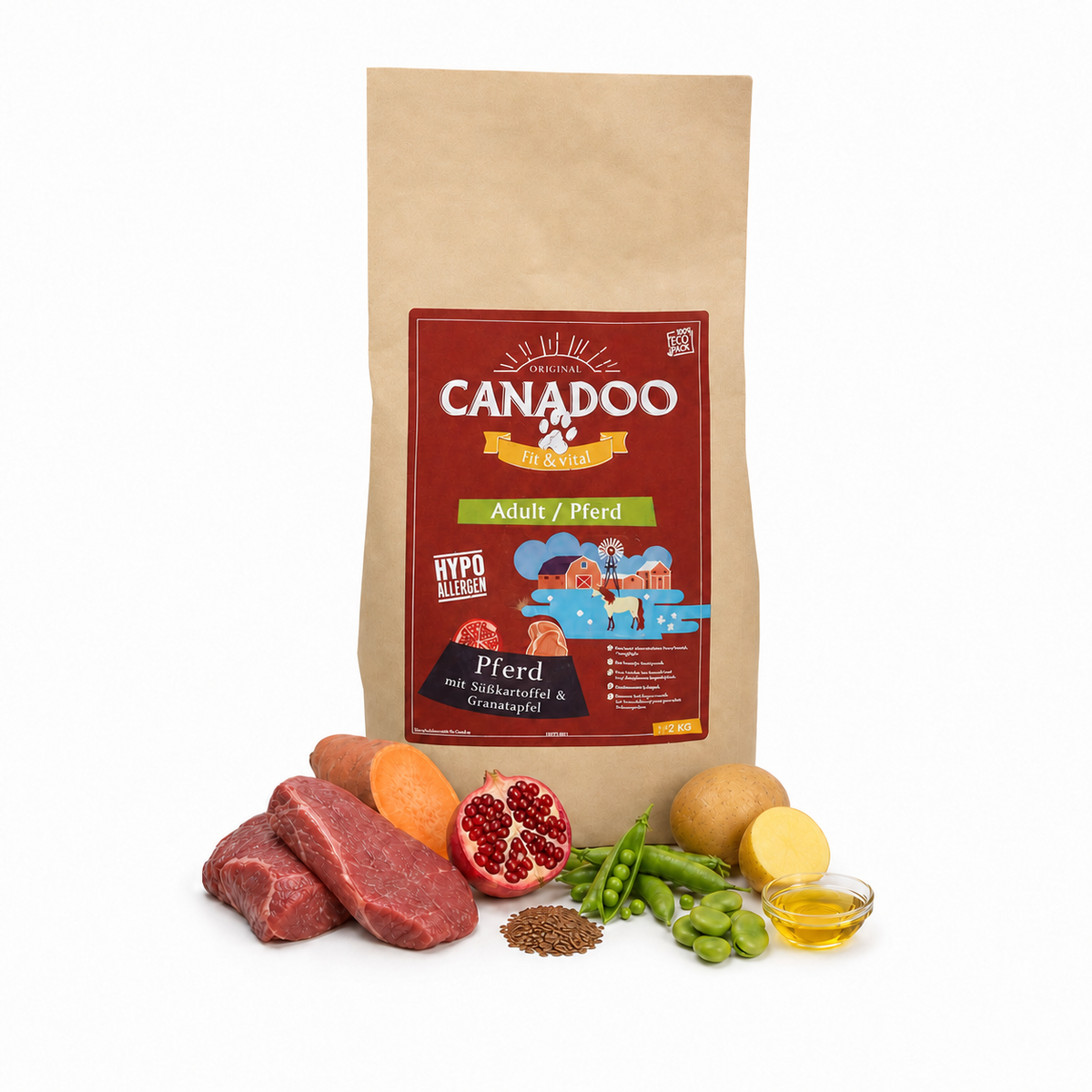 Canadoo Adult Hypoallergen Pferd mit Süsskartoffel & Granatapfel