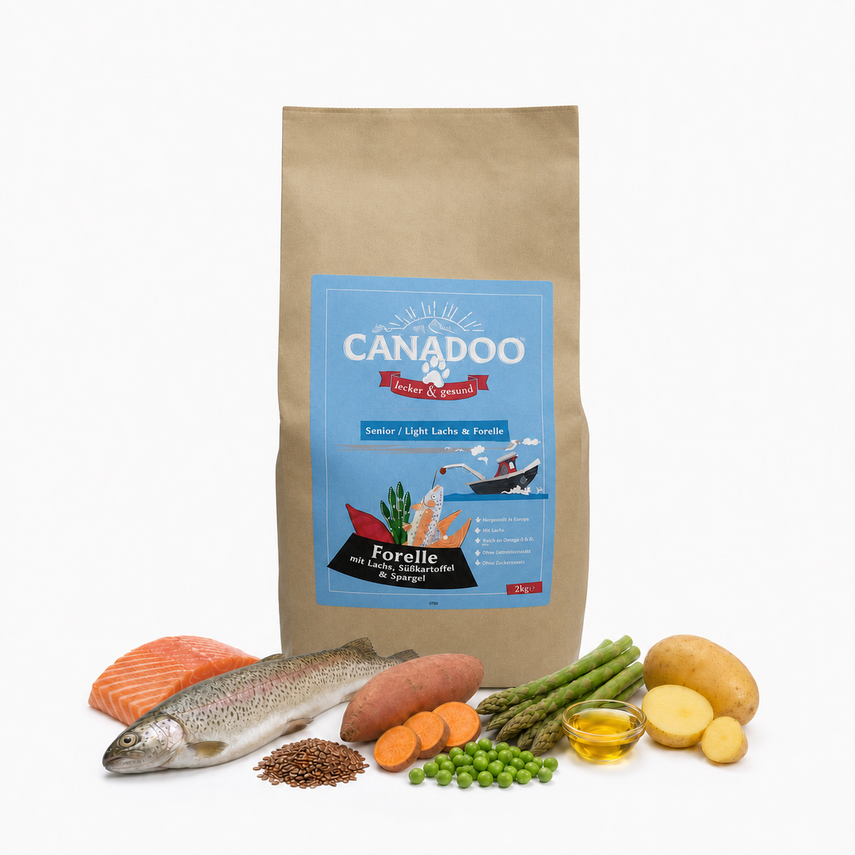 Canadoo Senior/Light Lachs & Forelle mit Süsskartoffel & Spargel