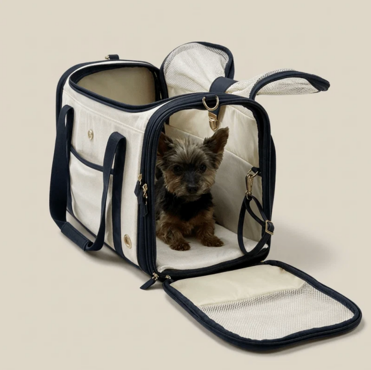 Jacky's place Hundetragetasche "Weiss/Blau"