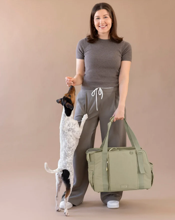 PALOPA Hundetragetasche WEDA "Crinkled Pale Olive"
