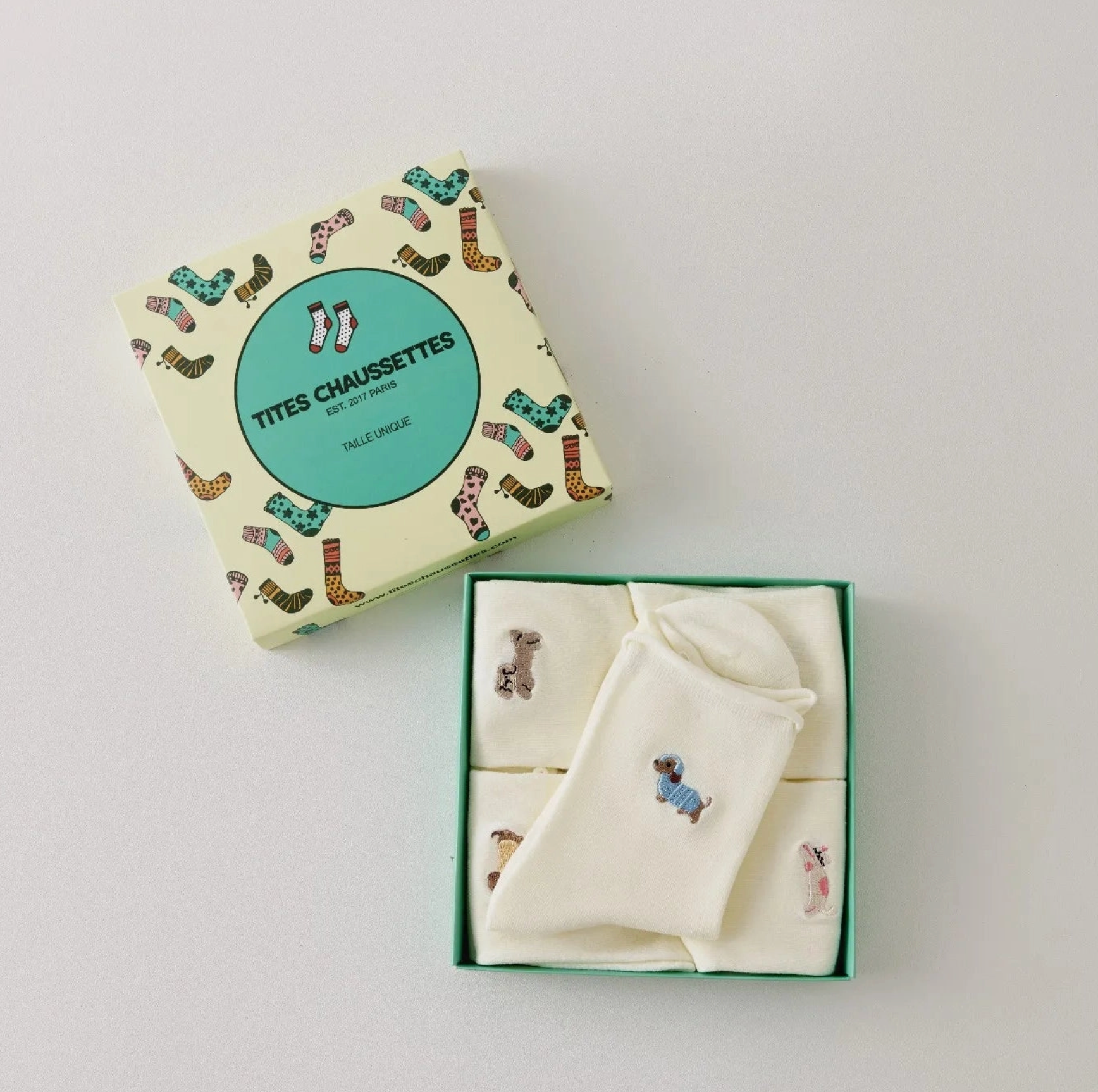 Tites Chaussettes Socken Box "Kleiner Hund & Katze"
