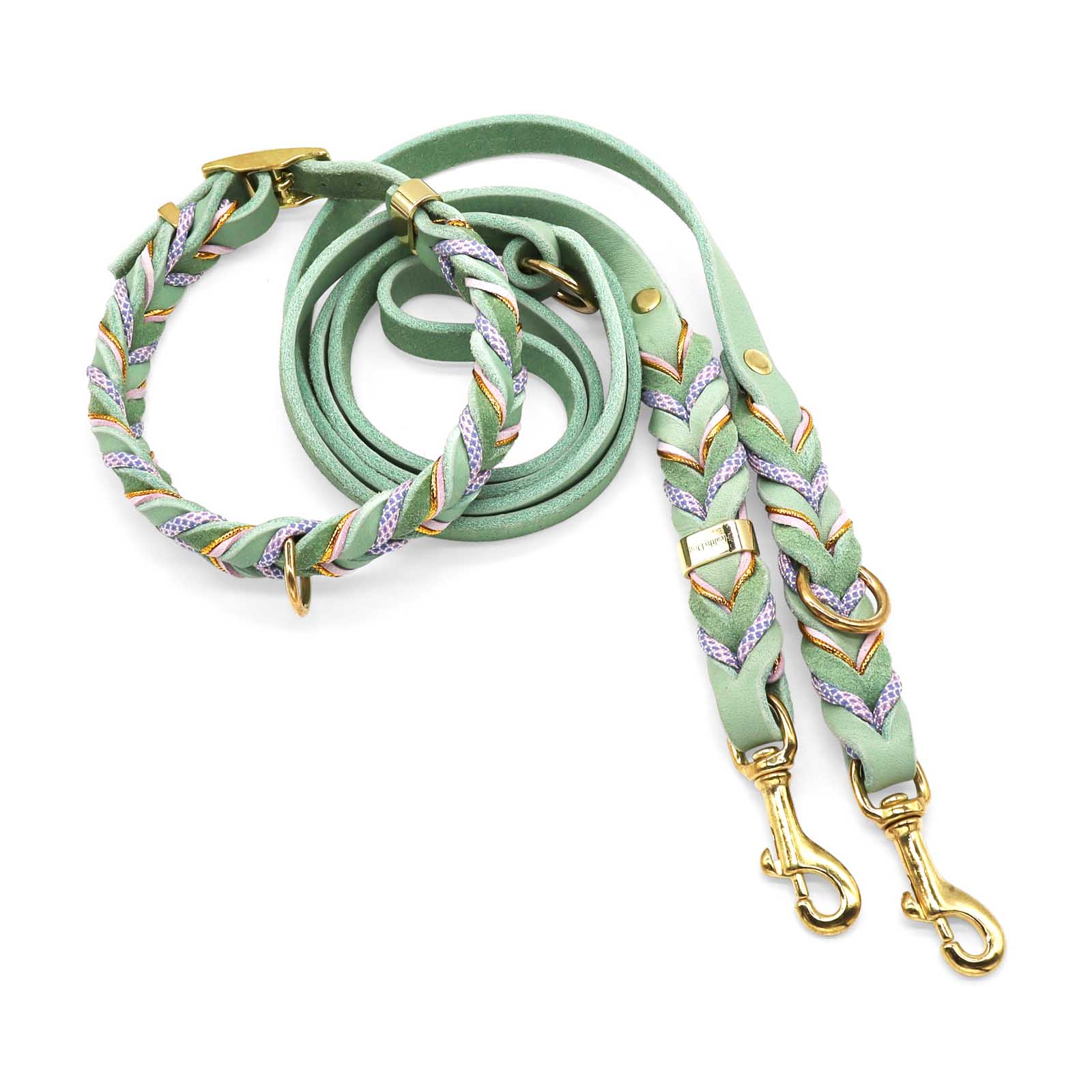 HealthyDog Lederhalsband und Lederleine "Aura"