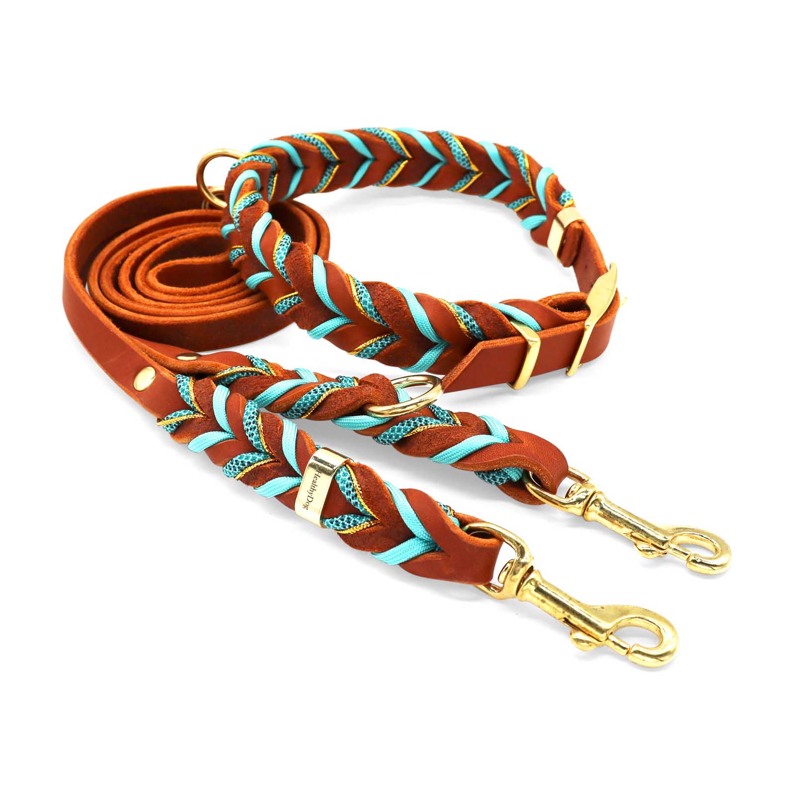 HealthyDog Lederhalsband und Lederleine "Cookie"