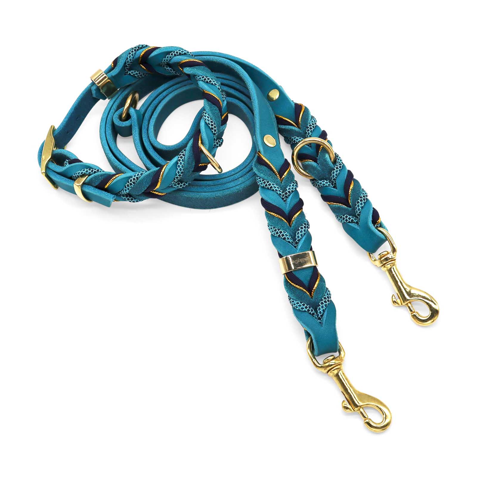 HealthyDog Lederhalsband und Lederleine "Gnocchi"