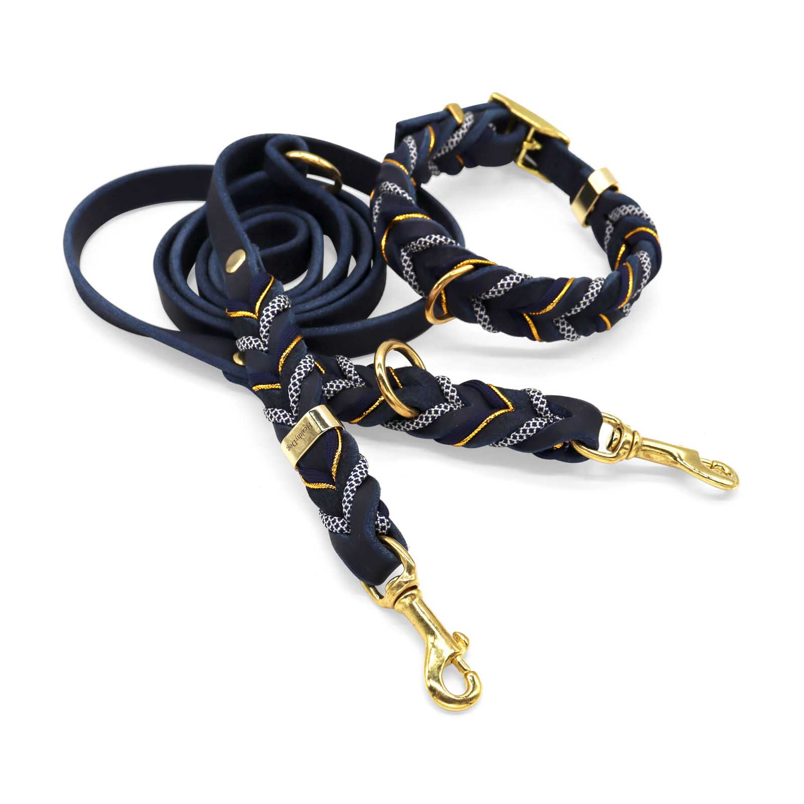 HealthyDog Lederhalsband und Lederleine "Yoshi"