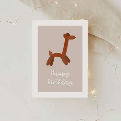 HealthyDog Tilda & Theo Karte Ballontier "Happy Birthday"